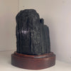 Black Tourmaline on Wooden Stand