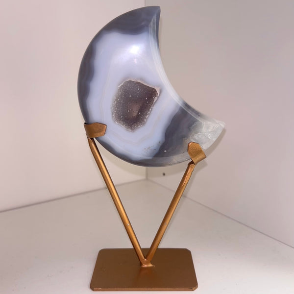 Agate Moon on Stand