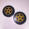 Black Obsidian Disc with Pentagram