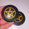Black Obsidian Disc with Pentagram
