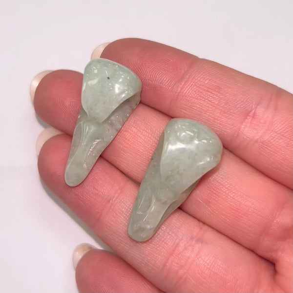 Mini Green Aventurine Bird Skull