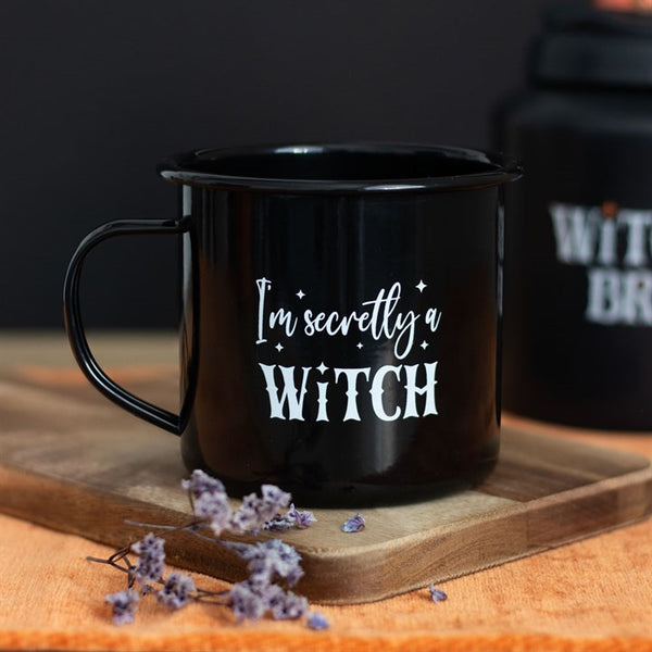 Im Secretly A Witch Enamel Mug