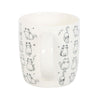 White Happy Cat Print Mug
