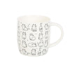 White Happy Cat Print Mug