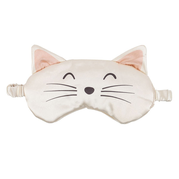 White Cat Satin Sleep Mask