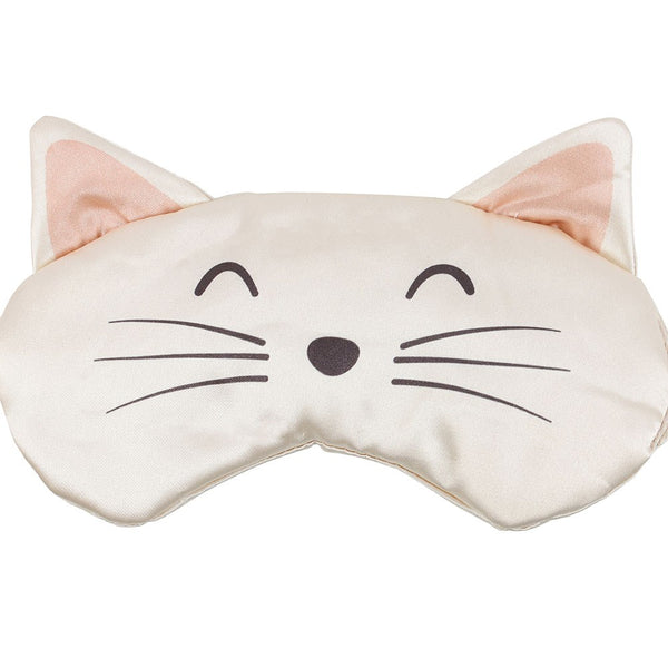 White Cat Satin Sleep Mask