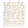 White Cat Print Tote Bag