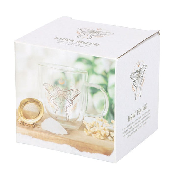 Luna Moth Glass Mug with Tea Diffuser