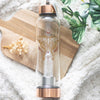 Luna Moth Glass Bottle with Clear Quartz