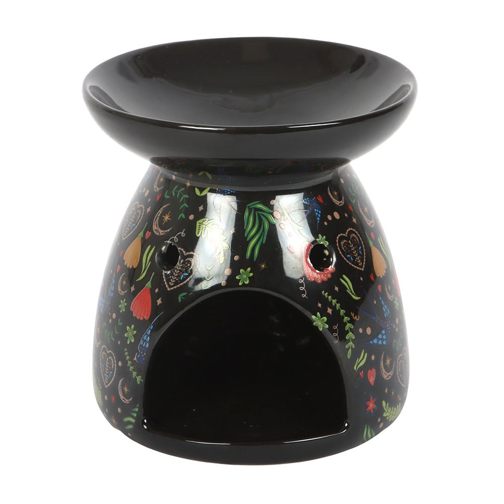 Black Midnight Bloom Print Oil Burner
