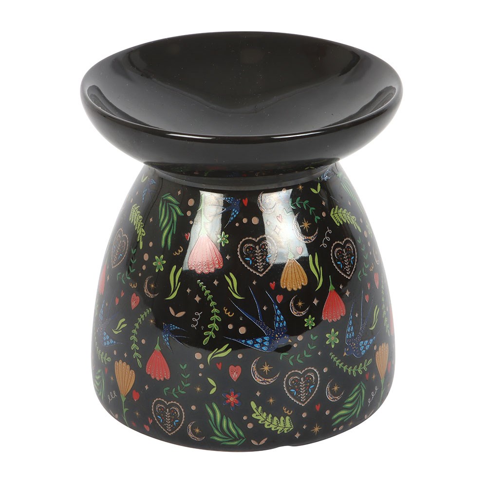 Black Midnight Bloom Print Oil Burner