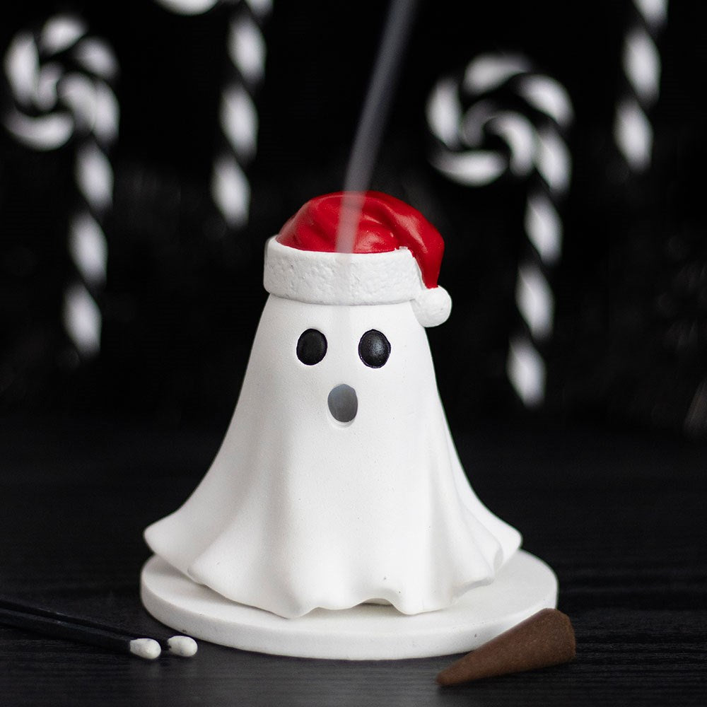 Ghost With Santa Hat Cone Holder