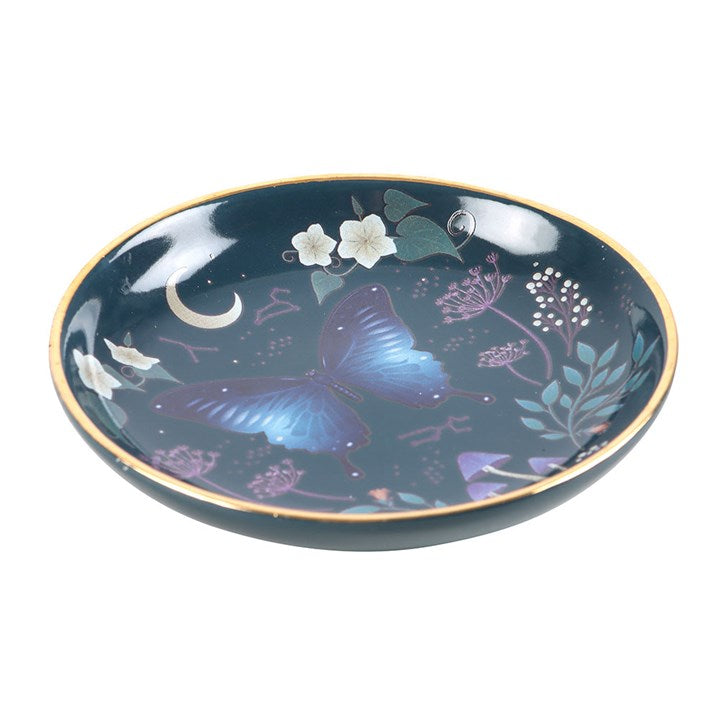 Round Midnight Moth Trinket Tray