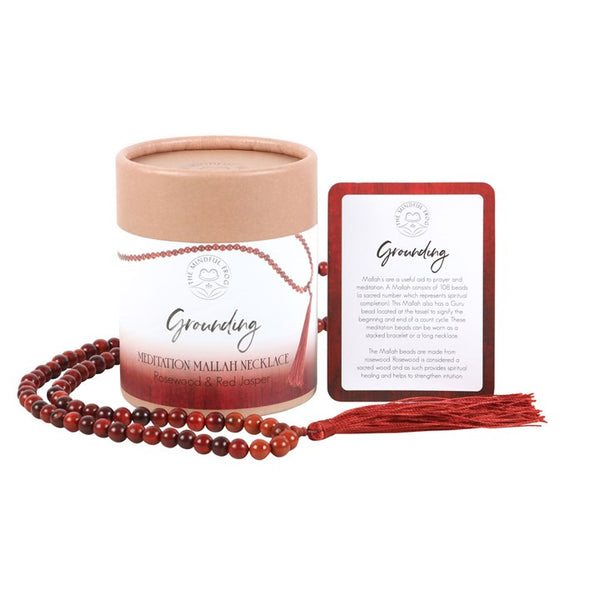 Grounding Rosewood & Red Jasper Mallah