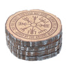 Set Of 4 Norse Mythology Wood Slice Coasters