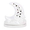 White Pastel Skies Moon Incense Cone Holder