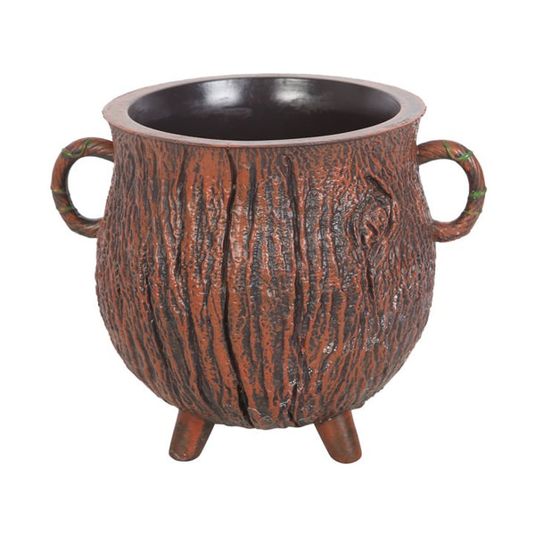 Pentagram Bark Effect Cauldron Plant Pot