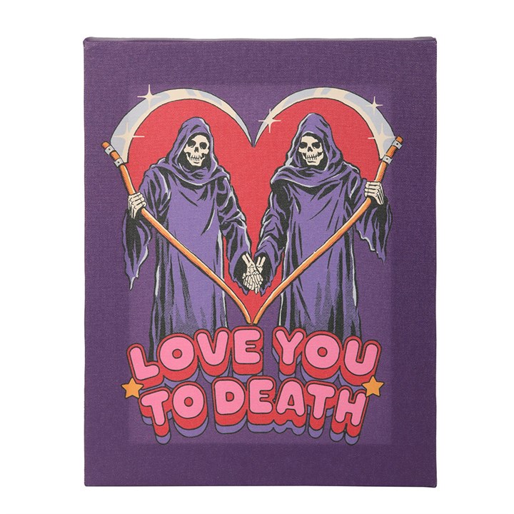 Love You To Death Canvas Plaque