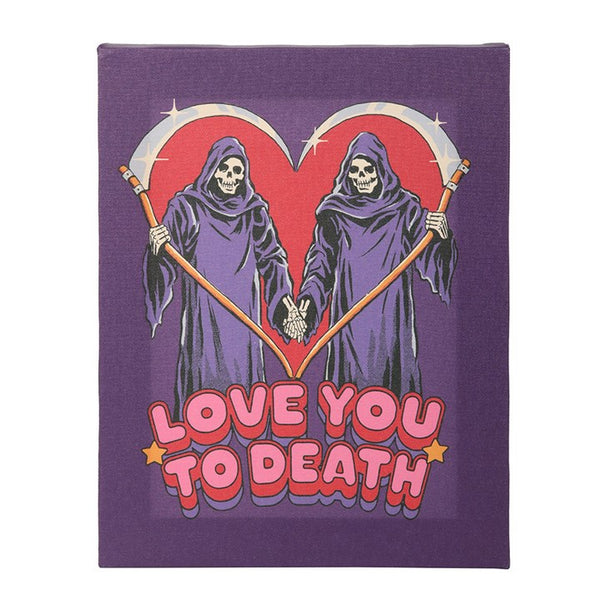 Love You To Death Canvas Plaque