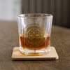 Celtic Shield Knot Lowball Glass with Cork Coaster