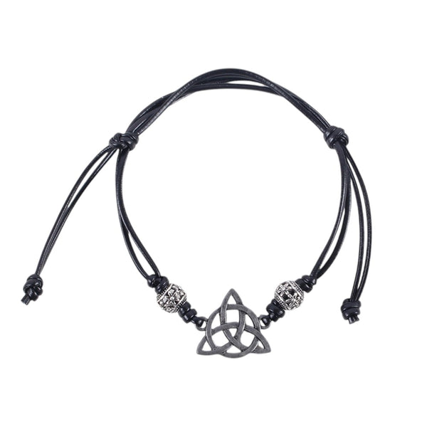 Black Celtic Triquetra Knot Cord Bracelet