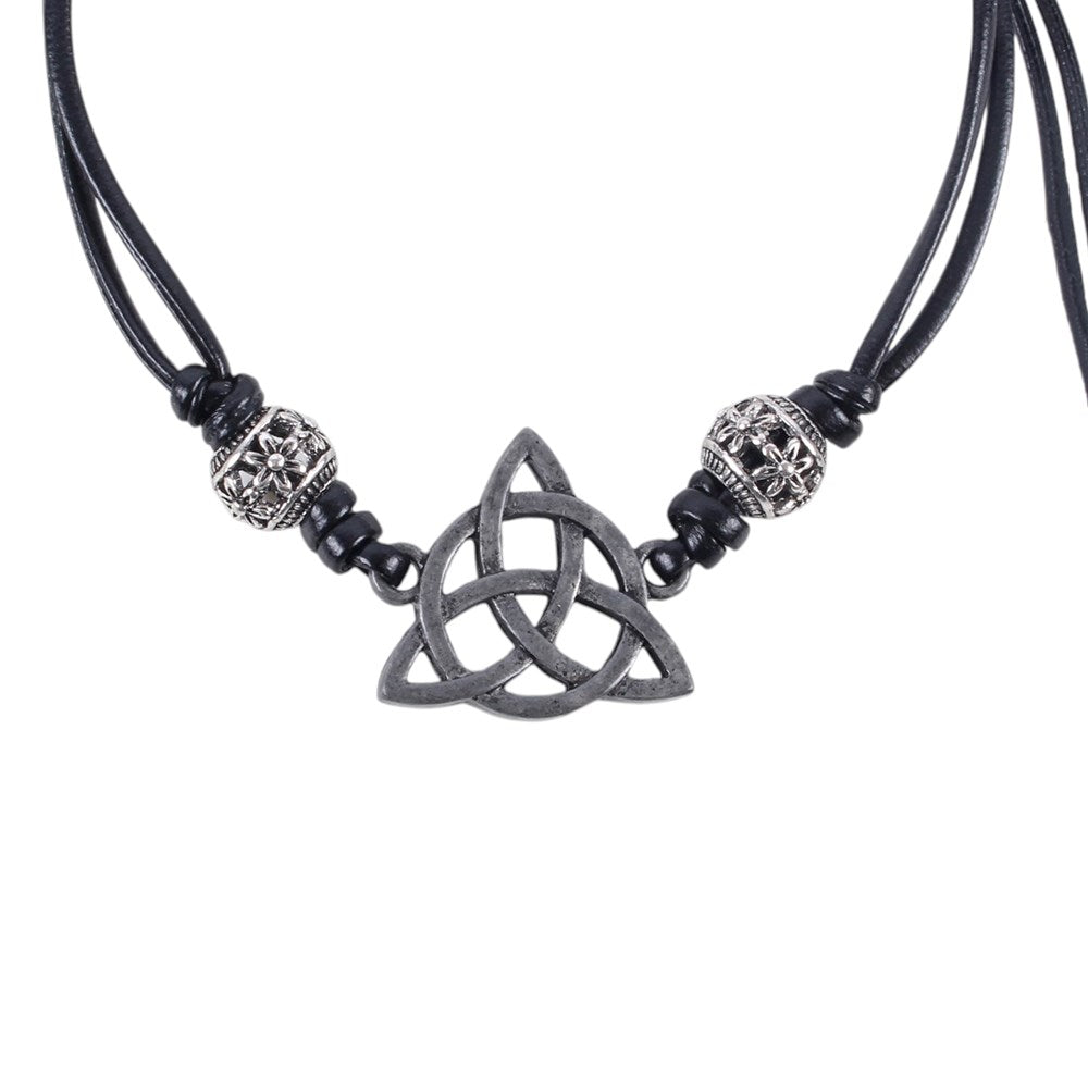 Black Celtic Triquetra Knot Cord Bracelet
