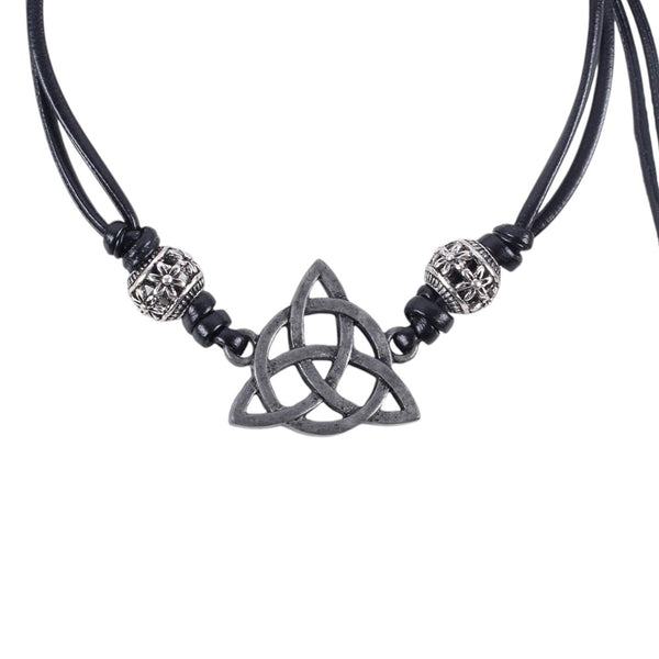 Black Celtic Triquetra Knot Cord Bracelet