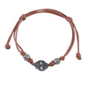Brown Celtic Shield Knot Leather Cuff Bracelet