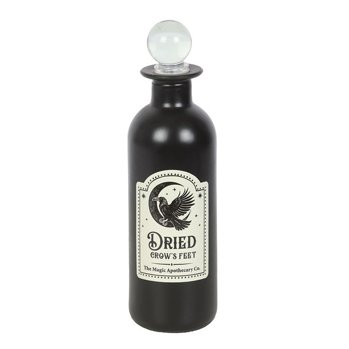 Dried Crows Feet Glass Potion Bottle