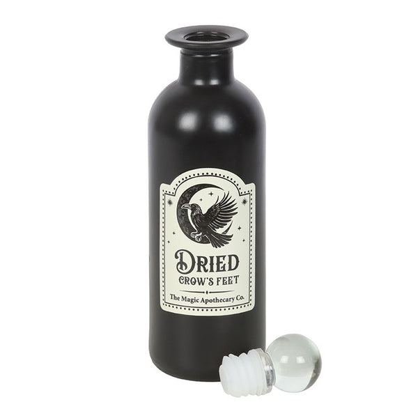 Dried Crows Feet Glass Potion Bottle