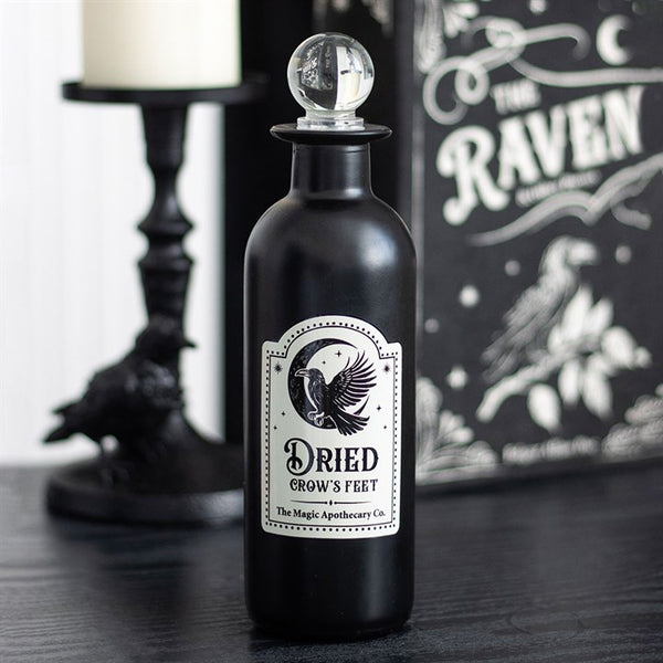 Dried Crows Feet Glass Potion Bottle