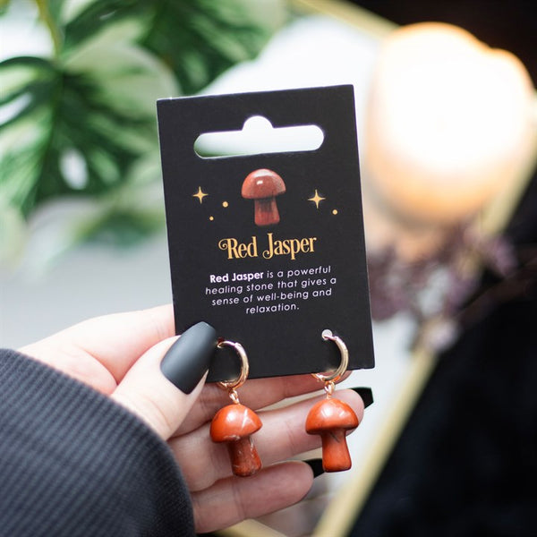 Red Jasper Mushroom Earrings