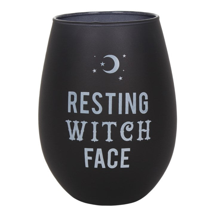 Resting Witch Face Stemless Glass