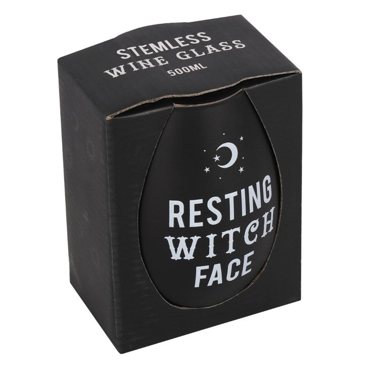 Resting Witch Face Stemless Glass