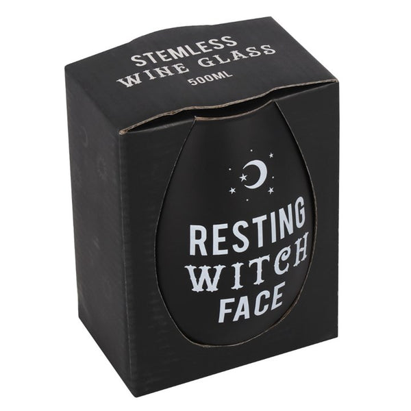Resting Witch Face Stemless Glass