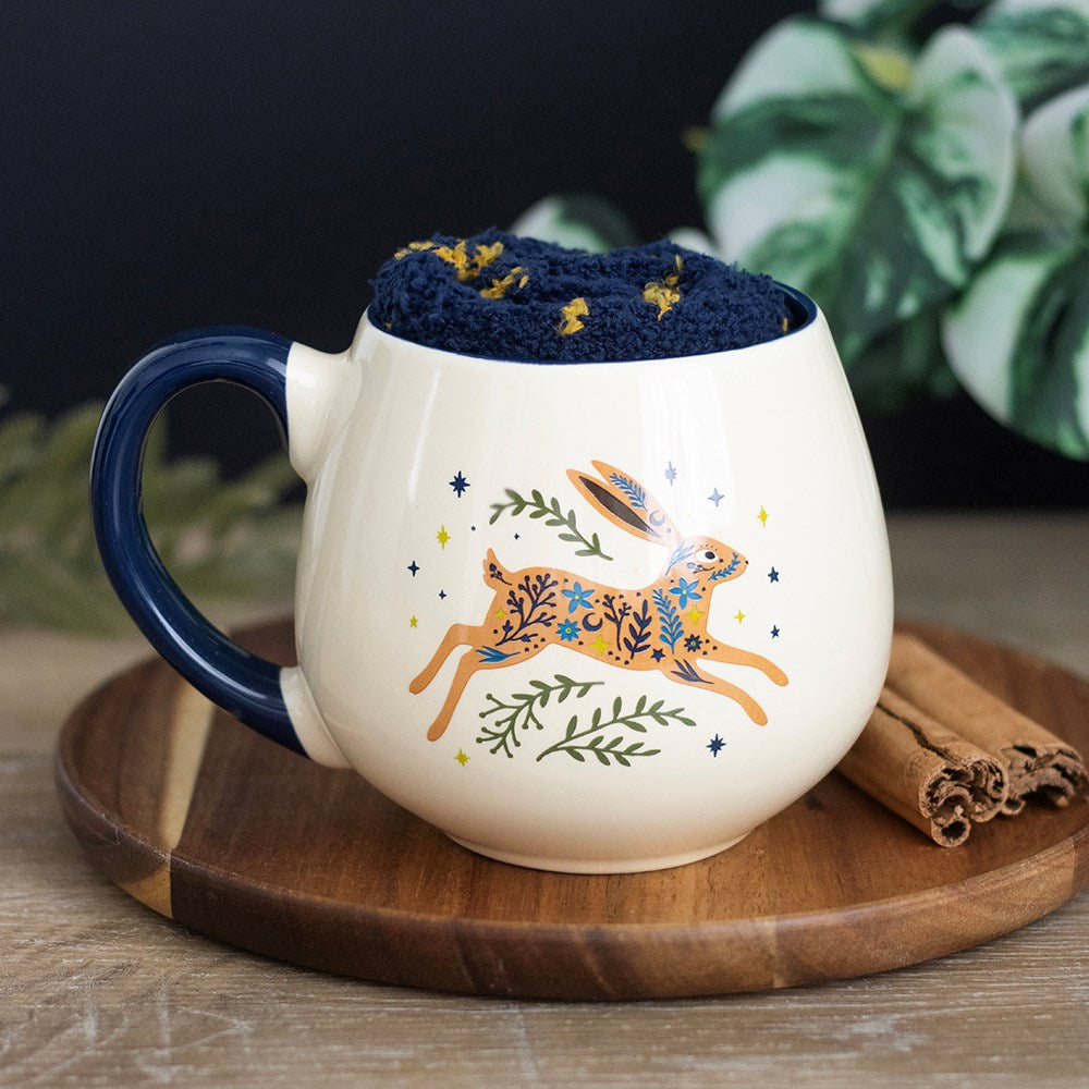 Leaping Hare Mug And Socks Set