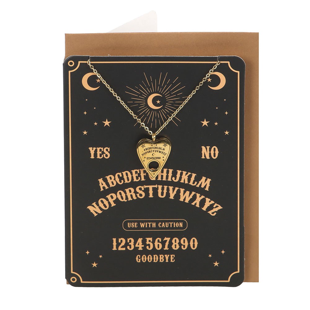Talking Board Planchette Necklace Card