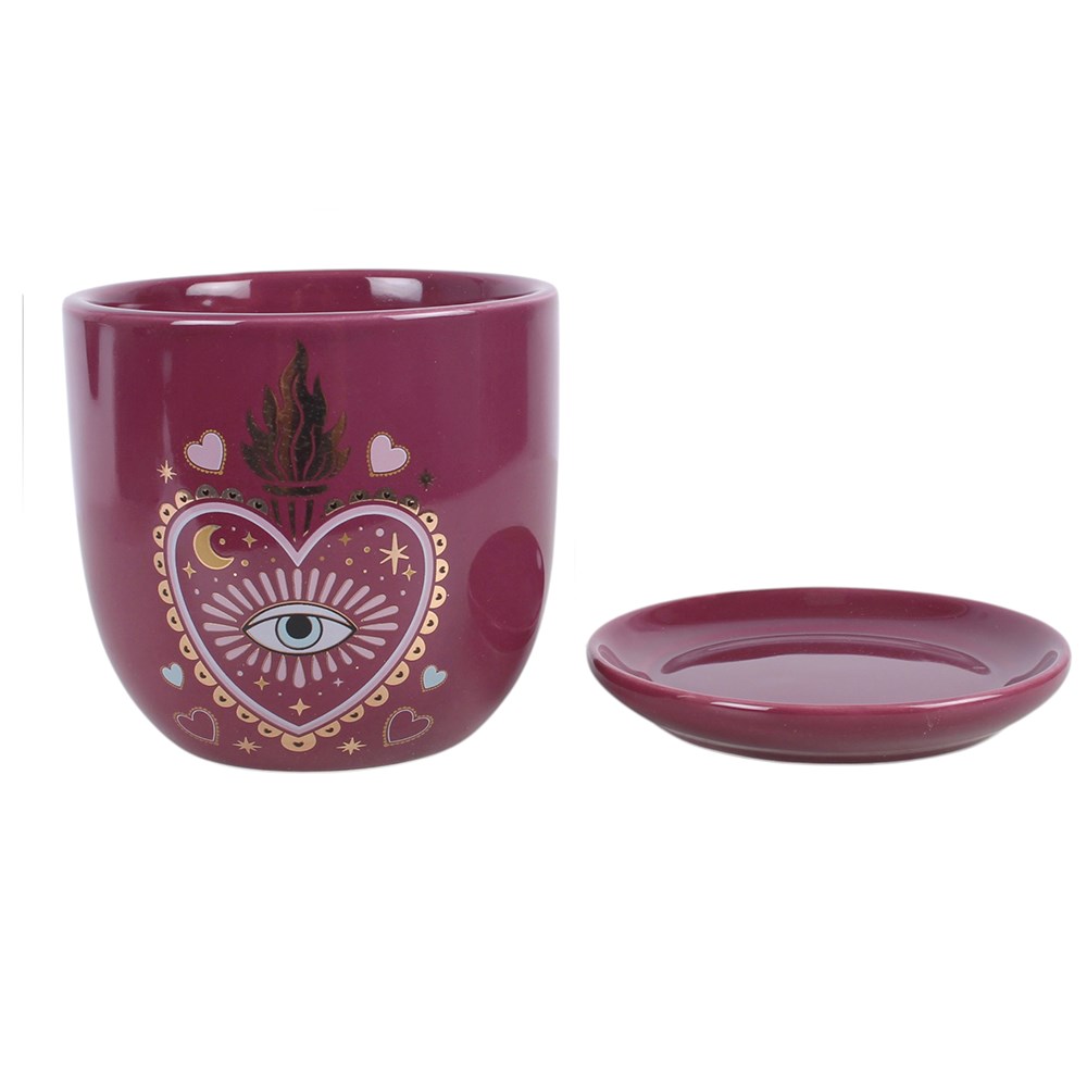 Sacred Sight Heart Plant Pot & Saucer
