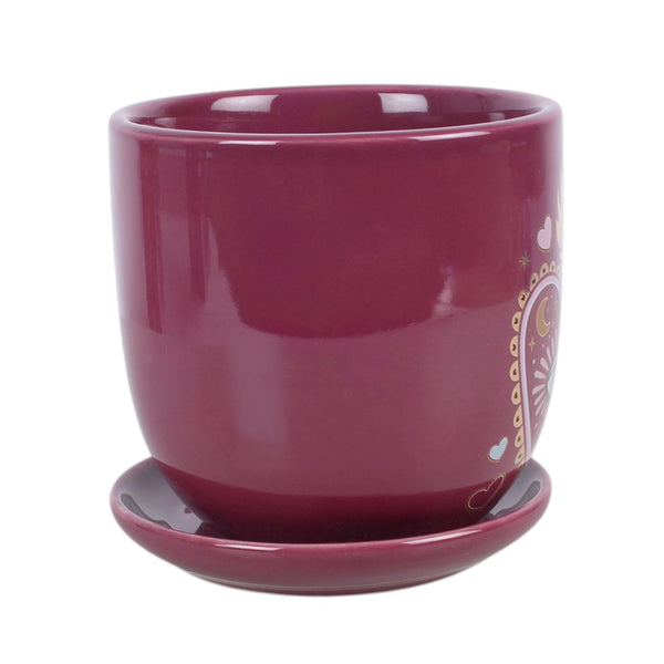 Sacred Sight Heart Plant Pot & Saucer