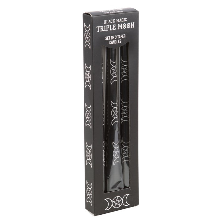 Black Magic Triple Moon Taper Candles