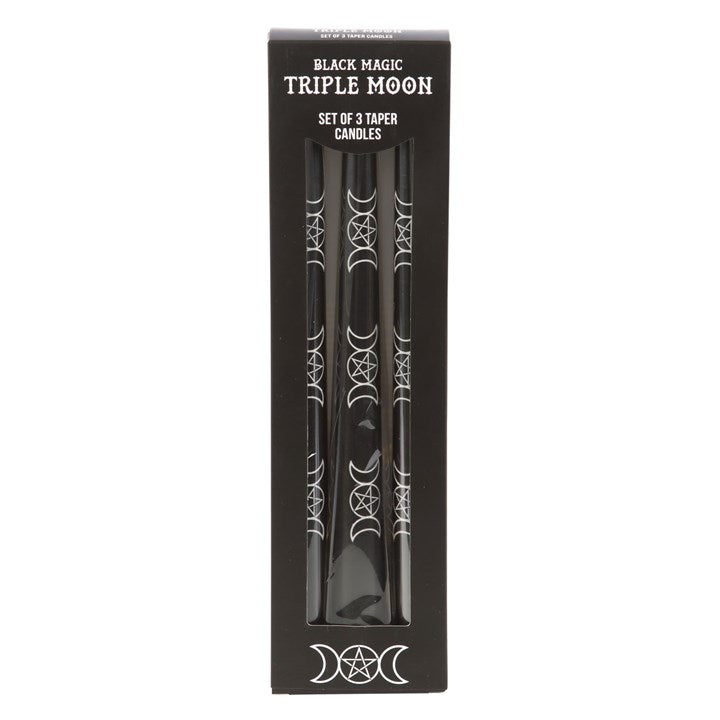 Black Magic Triple Moon Taper Candles