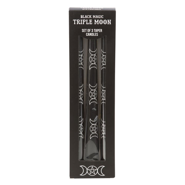 Black Magic Triple Moon Taper Candles