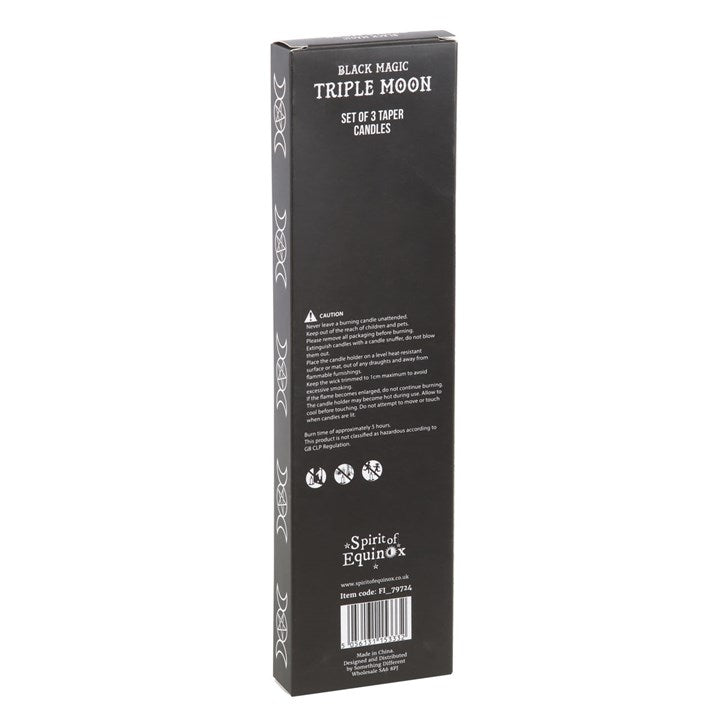 Black Magic Triple Moon Taper Candles