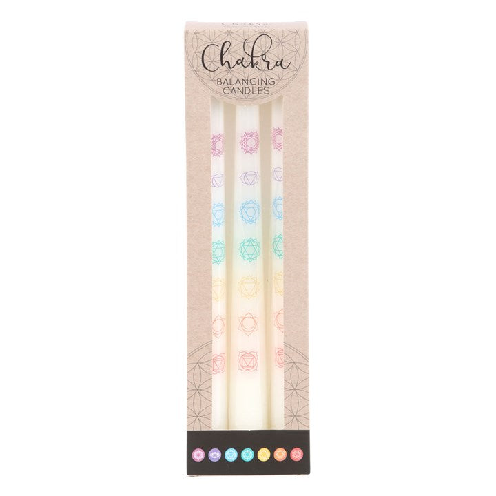 Chakra Balancing Set of 3 Taper Candles