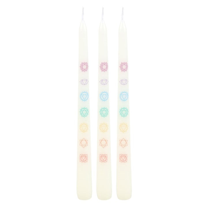 Chakra Balancing Set of 3 Taper Candles
