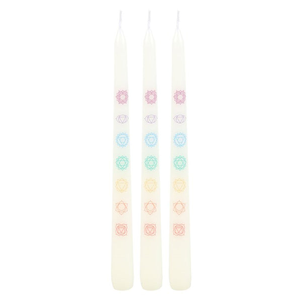 Chakra Balancing Set of 3 Taper Candles