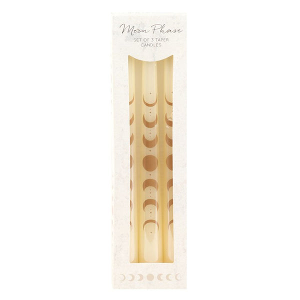 Moon Phase Set of 3 Taper Candles
