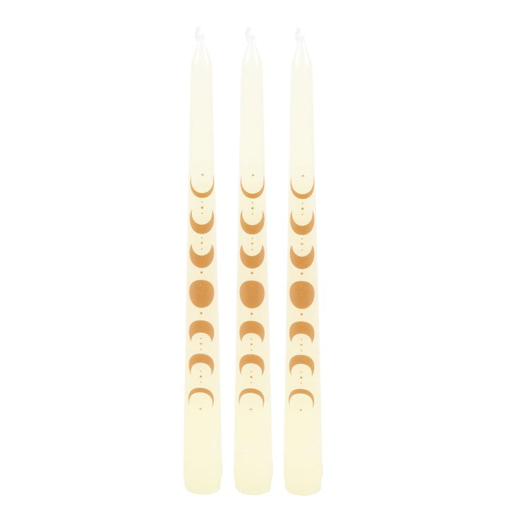 Moon Phase Set of 3 Taper Candles