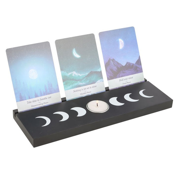Black Moon Phase Card Stand TLight Holde