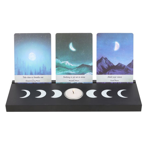 Black Moon Phase Card Stand TLight Holde
